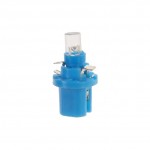 Автолампа T5 (W2*4.6d с патроном B8.5d) 1 LED CONE  BLUE 2лм   12V MEGAPOWER /10 /100 M-50212B
