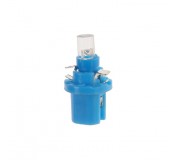 Автолампа T5 (W2*4.6d с патроном B8.5d) 1 LED CONE  BLUE 2лм   12V MEGAPOWER /10 /100