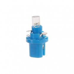 Автолампа T5 (W2*4.6d с патроном B8.5d) 1 LED CONE  BLUE 2лм   12V MEGAPOWER /10 /100