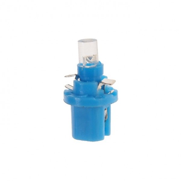 Автолампа T5 (W2*4.6d с патроном B8.5d) 1 LED CONE  BLUE 2лм   12V MEGAPOWER /10 /100 M-50212B
