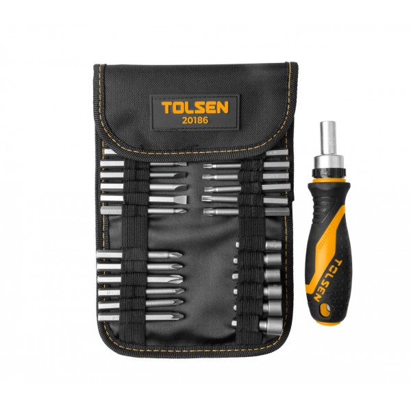 Набор вставок (бит) 1/4, PH, PZ, Hex, Torx, Slotted, 26 предметов TOLSEN TT20186