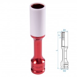 Головка торцевая ударная глубокая 1/2, 21 мм, тонкостенная, пластиковая защита KING TONY 495521MX