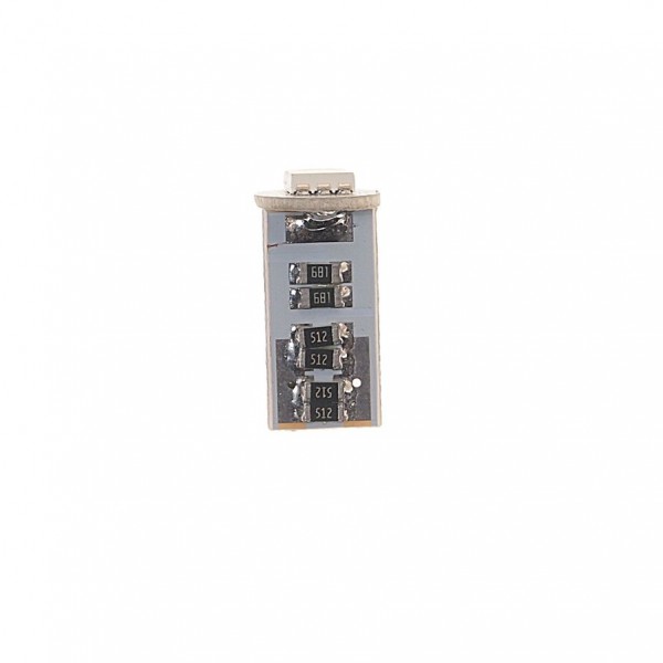 Автолампа T10W (W2,1*9,5d) 1 SMD 5050 WHITE 6000K с блокиратором ошибок CANbus  20лм  24V MEGAPOWER /10 /100 M-70211W-24