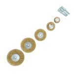 Щетки по металлу для дрели/шуруповерта, набор 5 шт., латунированная сталь OPTIMUS-BR110