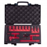 Набор торцевых диэлектрических головок с принадлежностями 3/8, шестигранные, 10-19 мм, 14 предметов KING TONY 35VE01MRV