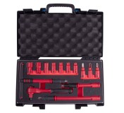 Набор торцевых диэлектрических головок с принадлежностями 3/8, шестигранные, 10-19 мм, 14 предметов KING TONY 35VE01MRV