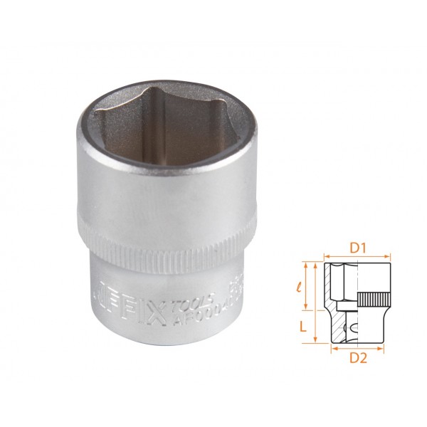 Головка торцевая стандартная шестигранная 1/2, 23 мм AFFIX AF00040023