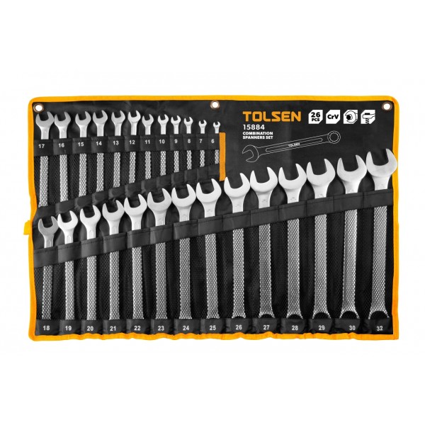 Набор комбинированных ключей, 6-32 мм, 26 предметов TOLSEN TT15884