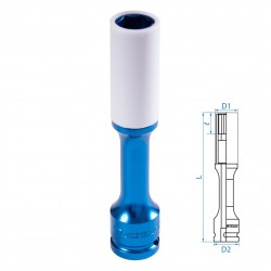 Головка торцевая ударная глубокая 1/2, 17 мм, тонкостенная, пластиковая защита KING TONY 495517MX