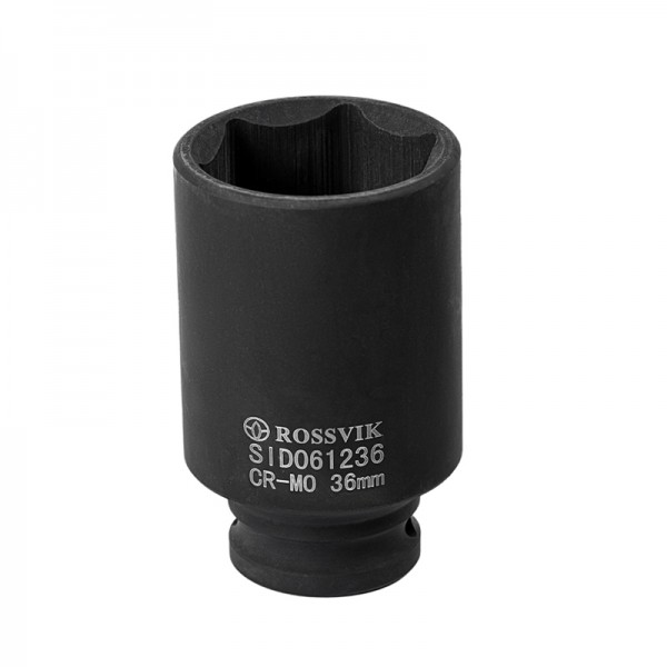 Головка торцевая ударная, глубокая ROSSVIK, 1/2", 36мм SID061236