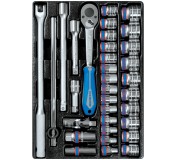 Набор торцевых головок 1/2 с принадлежностями, ложемент, 33 предмета KING TONY 9-4333MR03