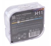 Автолампа H11 (55) PGJ19-2 STANDART (бокс, 2шт) 12V MEGAPOWER /1/10