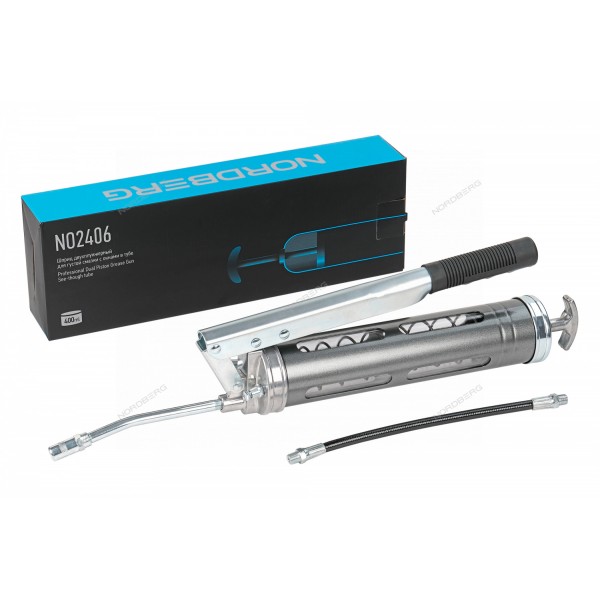 Шприц двухплунжерный для густой смазки, 400 мл NORDBERG NO2406