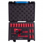 Набор торцевых диэлектрических головок с принадлежностями 1/4, шестигранные, 5-14 мм, 18 предметов KING TONY 25VE01MRV