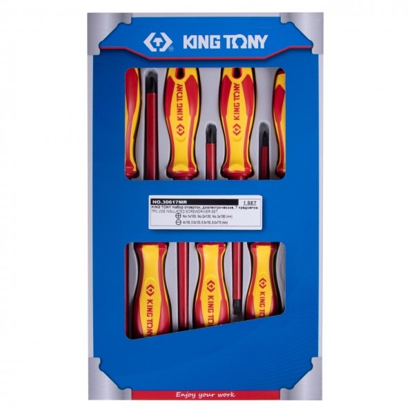 Набор отверток, диэлектрические, 7 предметов KING TONY 30617MR