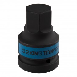 Насадка (бита) ударная торцевая 1, HEX, 32 мм, L = 80 мм KING TONY 801532M