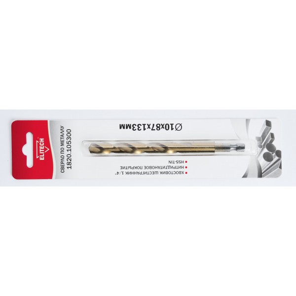 Сверло 10х133 HSS-G+TiN HEX1/4' 1820.105300 193830