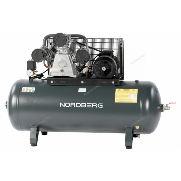 Компрессор поршневой с ременной передачей 380В, ресив. 270л, 950л/мин NORDBERG NCP300/950