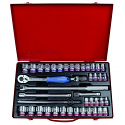 Набор торцевых головок с принадлежностями 1/2, двенадцатигранные, 10-32 мм, 5/16-1-1/4, 42 предмета KING TONY 4042CR02