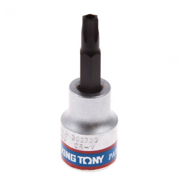Насадка (бита) торцевая 3/8, Torx, T30, L = 50 мм, с отверстием KING TONY 302730