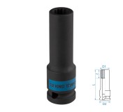 Головка торцевая ударная глубокая двенадцатигранная 1/2, 12 мм KING TONY 443012M