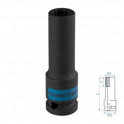 Головка торцевая ударная глубокая двенадцатигранная 1/2, 12 мм KING TONY 443012M