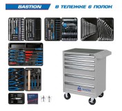 Набор инструментов BASTION в серой тележке, 204 предмета KING TONY 934-100AMG