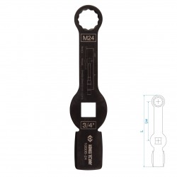 Ключ для тормозных суппортов грузовых автомобилей M24, 3/4, ударный KING TONY 10B0B-24