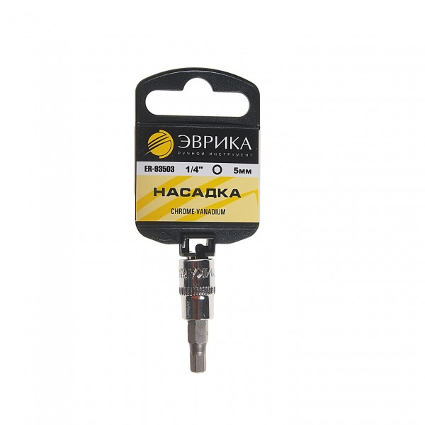Насадка  1/4" DR 6-гранная 5мм (с держателем) ЭВРИКА 1/240 ER-93503H