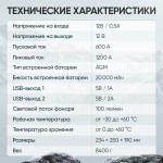 Пусковое устройство с компрессором 12В, 20 000 мАч, 600/1200А iCartool IC-CBL20P