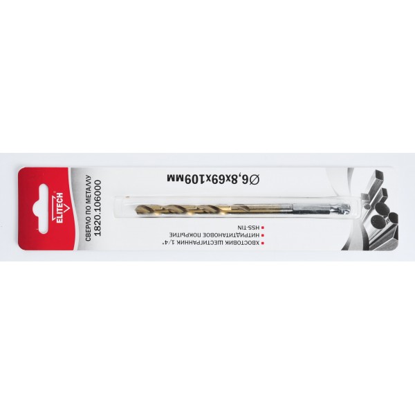 Сверло 6.8х109 HSS-G+TiN HEX1/4' 1820.106000 193837