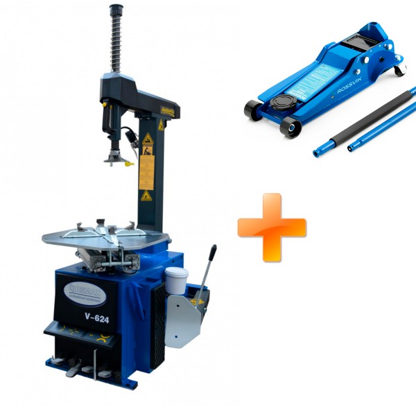 Комплект: Станок шиномонтажный + Домкрат подкатной 3,5т V-624 380/2sp+TH33502