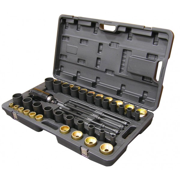 Набор оправок для монтажа и демонтажа сайлентблоков, гидравлический, кейс, 49 предметов МАСТАК 110-20049C