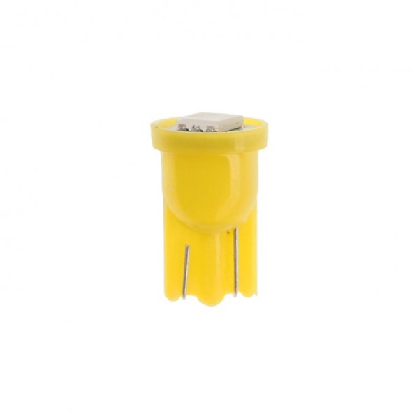 Автолампа T10W (W2,1x9,5d) 1 SMD 5050 YELLOW 8лм   12V MEGAPOWER /10 /100 M-10411Y