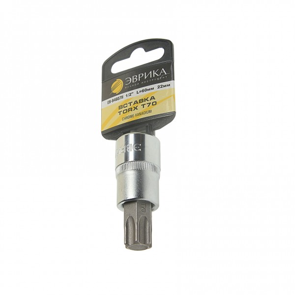 Насадка-вставка с битой Torx T70  1/2 22мм L=60мм (с держателем) ЭВРИКА /1/20 ER-94607H