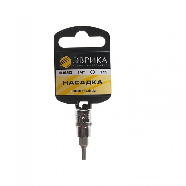 Насадка  1/4" DR торкс T15 (с держателем) ЭВРИКА 1/240 ER-93203H