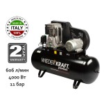 Масляный поршневой компрессор с ременным приводом 606 л/мин, 11 бар, 200 л WDK-92060