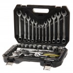 Набор инструмента  1/4"&1/2"DR 6-гранный 61 предмет ЭВРИКА 1/3 ER-80061