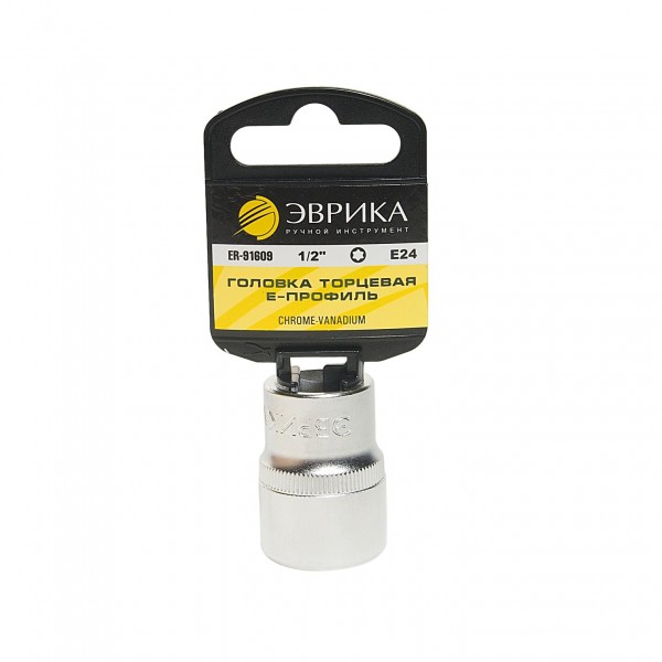 Головка торцевая Е24 1/2" TORX L=40мм (с держателем) ЭВРИКА   1/96 ER-91609H