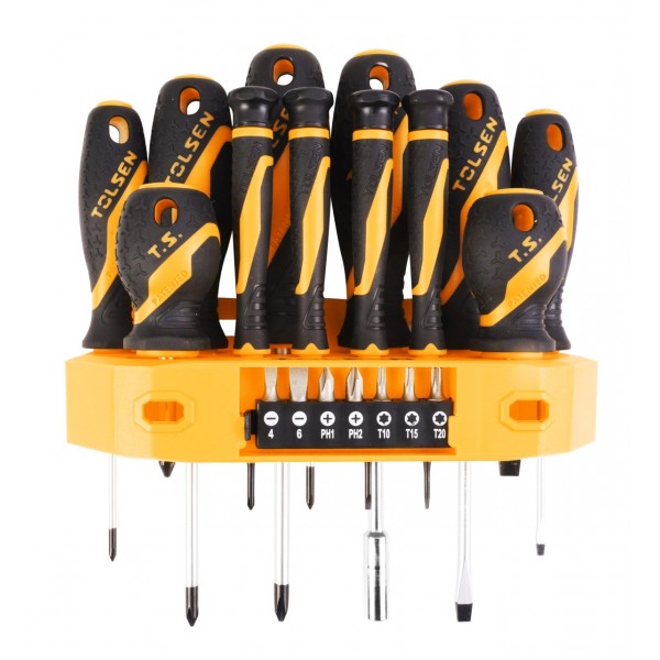 Набор отверток GRIPro, вставки(биты), подвесной, 19 предметов TOLSEN TT20183