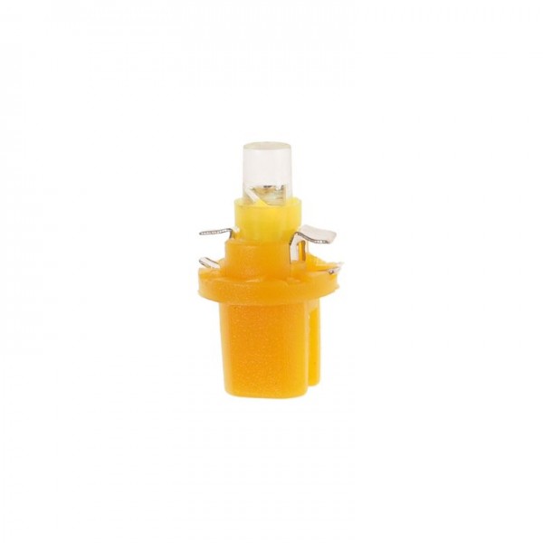 Автолампа T5 (W2*4.6d с патроном B8.5d) 1 LED CONE  YELLOW 4лм   12V MEGAPOWER /10 /100 M-50212Y