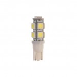 Автолампа T10W (W2,1x9,5d) 9 SMD 5050 WHITE 6000K 180лм 12V MEGAPOWER /10 /100 OLD M-10715W
