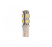 Автолампа T10W (W2,1x9,5d) 9 SMD 5050 WHITE 6000K 180лм 12V MEGAPOWER /10 /100 OLD