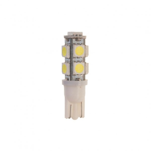 Автолампа T10W (W2,1x9,5d) 9 SMD 5050 WHITE 6000K 180лм 12V MEGAPOWER /10 /100 OLD M-10715W