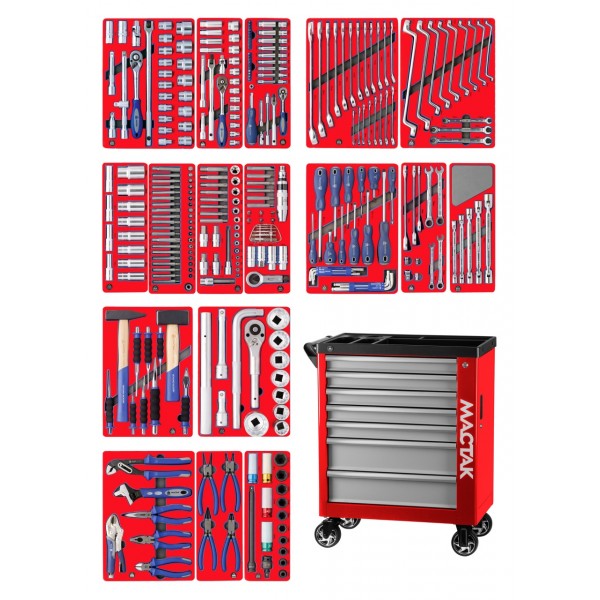 Набор инструментов ЭКСПЕРТ в красной тележке, 323 предмета МАСТАК 50-07323R