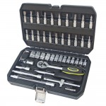 Набор торцевых головок  1/4"DR 6-гранный 46 предметов ЭВРИКА 1/10 ER-80046