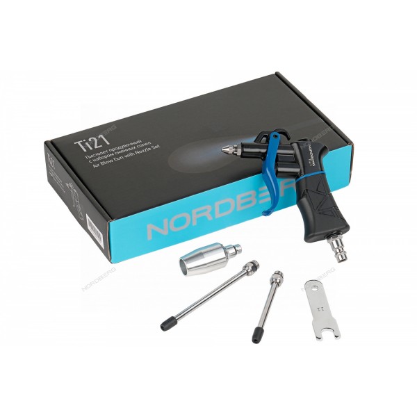 Пистолет продувочный с набором сменных сопел NORDBERG Ti21