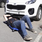 Лежак ремонтный, подкатной, пластиковый, синий OPT-40130B