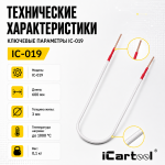 Усиленный жесткий индуктор (нагреватель) длина 600 мм. толщина жилы 3 мм. iCartool IC-019