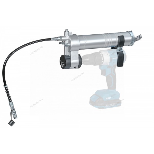 Шприц-насадка на шуруповерт, плунжерный для густой смазки, 400мл NORDBERG NO2501